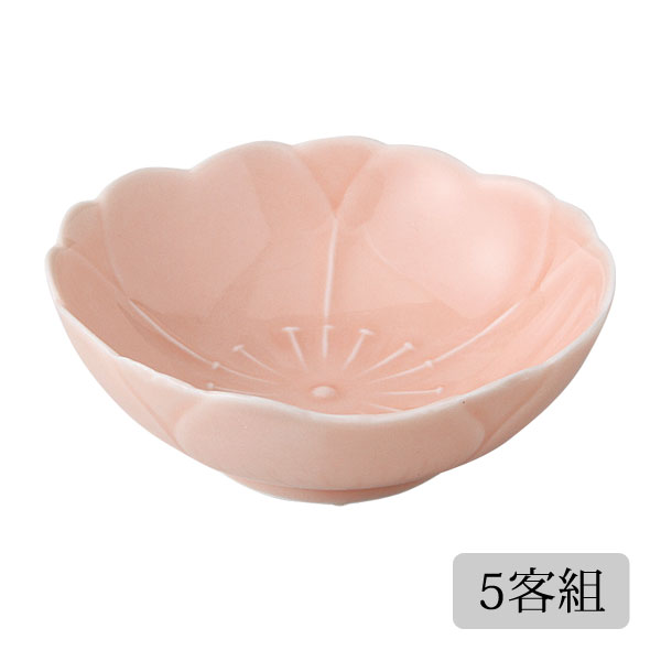 【1500円OFF！(最大)～5/27(月)01:59】 さくら コツケ(桃釉) 5客組 12842 皿 食器 小皿 セット さくら 磁器 日本製