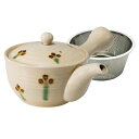 急須 土瓶 釉小花 SS平急須 300ml 19557 食器 ポット お茶 紅茶 300ml 茶こし付き スーパーストレーナー ギフト 陶器 日本製