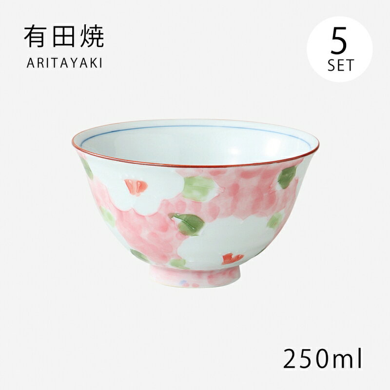飯碗 茶碗 お茶碗 セット 磁器 有田焼 一珍ダミ椿 飯碗 中 赤 5客組 39384 日本製 優しい 椿 デザイン 碗 ご飯 ごはん 茶わん ちゃわん お碗 食器 器 シンプル 使いやすい おしゃれ おすすめ かわいい オススメ カワイイ 可愛い