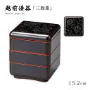 重箱 お重 弁当 おせち 正月 おしゃれ 木製 漆塗り 手塗り 沈金 越前漆器 上品 定番 高級 日本製 【送料無料】【送料無料】花彫り姫小重 溜 12-148...