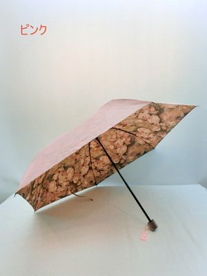 水に濡れると柄が出る 傘 【雨傘・折り畳み傘】【丸ミニタイプ】裏面フラワー転写プリント＆雨に濡れると花柄が浮き出る折り畳み雨傘