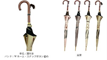 傘レディース日本製長傘親骨60cmジャンプワンタッチ甲州産ほぐし織りマダム柄女性おしゃれ贈り物プレゼント