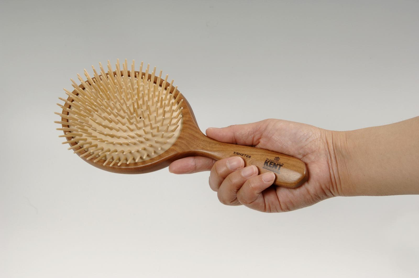 ヘアーブラシ ケント KENT 静電気がおきにくいウッドピンクッションブラシ KNH-3726a Hair brush [優れものA]