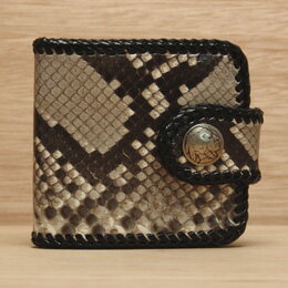 KC,s ケイシイズ 財布 レーシング パイソン プレーン ビルフォールド ライセンスケース付 ヘビ革 KNB030 定期入れ付 ベルトボタン式 春財布 二つ折...