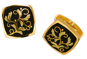 カフス 唐草 K-09 カフスボタン 肥後象嵌 伝統工芸品 日本製 高級 ブランド 純金 金細工 24金 18金 アクセサリー 熊本 名産 お土産 伝統工芸 肥...