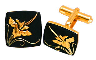 カフス 菖蒲 K-02 カフスボタン 肥後象嵌 伝統工芸品 日本製 高級 ブランド 純金 金細工 24金 18金 アクセサリー 熊本 名産 お土産 伝統工芸 肥...