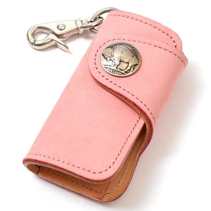 KC,s ケイシイズ キーケース ハンギング ヌバック 牛起毛革 4連 KSK586 米国古銭 5セント コンチョボタン式 ナスカン付き キーフック KC'S ケイシーズ ケーシーズ 本革 ブランド クリスマス ギフト プレゼント 優れものA