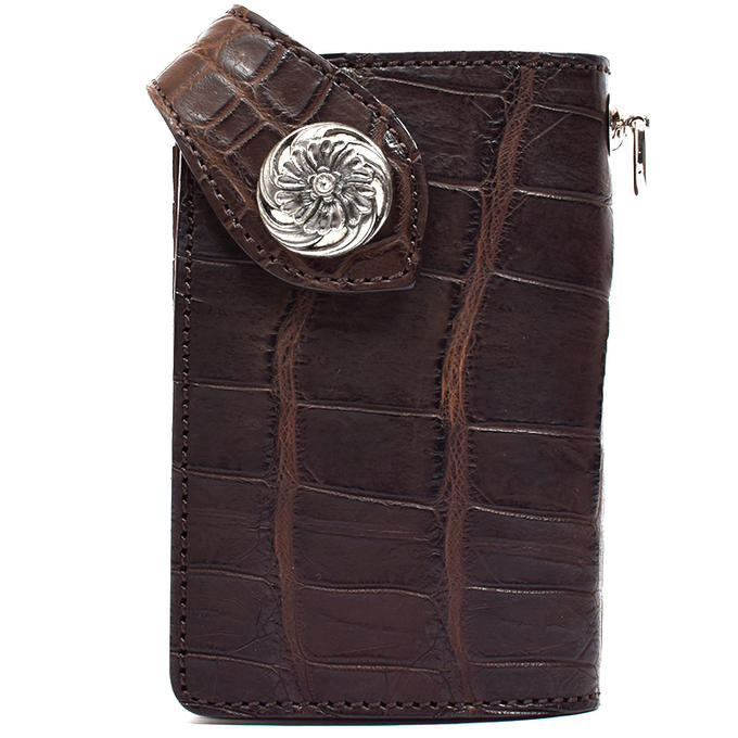 KC,s ケイシイズ 財布 リオグランデ クロコダイル ビルフォールド ワニ革 牛ヌメ革 KPB540 コンチョボタン式 春財布 二つ折り長財布 革財布 メンズ...