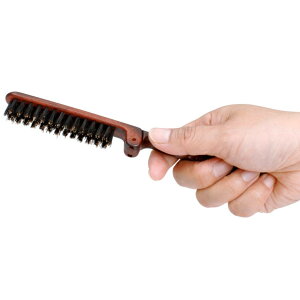 ヘアブラシ 携帯用 折りたたみ式 豚毛ヘアブラシ 保護ケース付 BC-85 二つ折り Hair brush [メール便可(200円)][優れものA]