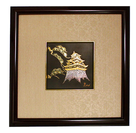 絵画 熊本城−10角 GA-03 額縁 高級 ブランド 純金 金細工 24金 18金 熊本 肥後象嵌 肥後象眼 肥後象がん 伝統工芸品 日本製 ゴー...