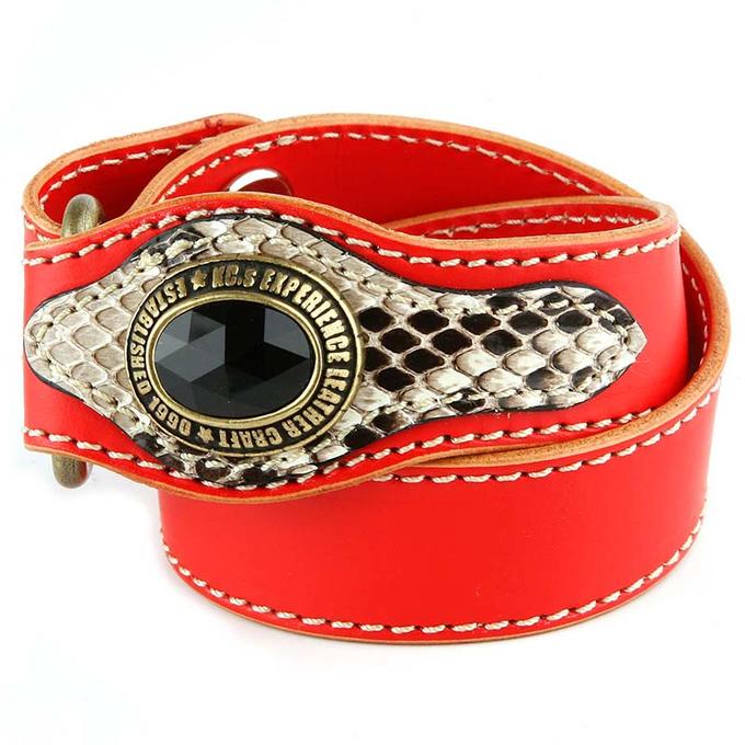 KC,s ケイシイズ ブレスレット コブラ ブレス 牛皮革 ニシキヘビ革 蛇革 KIA005 ブレスレット KC'S ケ..
