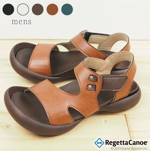 《1000円〜最大4000円OFFクーポン》 リゲッタ カヌー サンダル メンズ デザイン ベルクロ かかと ストラップ 快適 フィールドソール グミインソール...