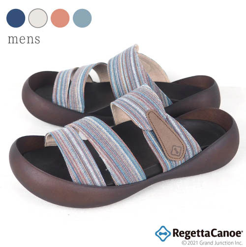 《1000円〜最大4000円OFFクーポン》 リゲッタ カヌー サンダル メンズ おしゃれ 大きいサイズストライプ ボーダー エスニック 和 浴衣 甚平つっかけ...
