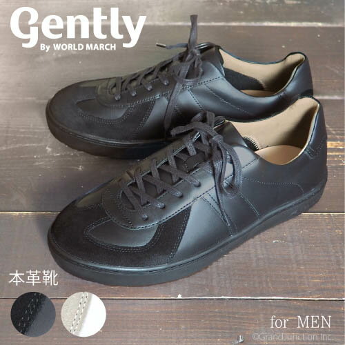 革靴 カジュアル メンズ 本革 ムーンスター コート スニーカー Gently ワールドマーチ レザー シューズ レースアップスエード 切り替え 軽い 撥水 防...