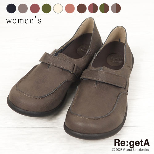 《800円〜最大4000円OFFクーポン》 リゲッタ シューズ 靴 レディース パンプス 痛くない ローヒール Uチップ ベルト ストラップ ベルクロ 軽量 モカシン コンフォートシューズ ルーペインソール 日本製 R323a