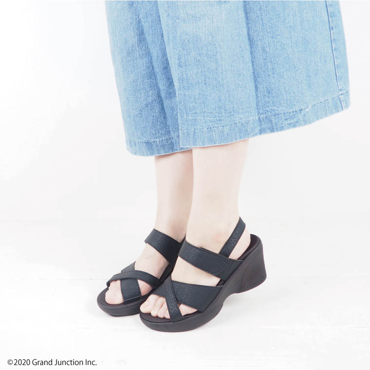 リゲッタ サンダル レディース ヒール 厚底 オフィス グミサンダル 7cm ウェッジソ...