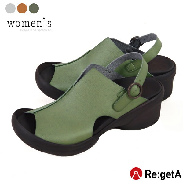 リゲッタ サンダル レディース きれいめ 疲れない 可愛い おしゃれ 履きやすい 痛くない 脱げにくい 厚底 ストラップ ベルト 付き 春 夏 秋 おしゃれ オープントゥ サボ ウェッジソール 外履き 3E 幅広 日本製 R2689