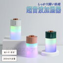 超音波 卓上加湿器 オフィス 小型 アロマ 長時間連続加湿 2モード LEDライト 超静音 小型 ミニ加湿器 軽量 USB 透明タンク 300ml 省エネ 乾燥...