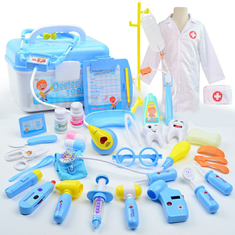 お医者さんごっこ お医者さんセットおもちゃ ミニドクター ホスピタル ままごと ごっこ遊び35個セット 女の子 男の子 知育 おもちゃ 誕生日 プレゼント ブル...