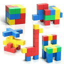 マグネットパズル マグネットブロック 64個 30mm 立体パズル 積み木 知育玩具 男の子 女の子 3D おもちゃ 図形 算数 立方体 マグネット 脳トレ 初...