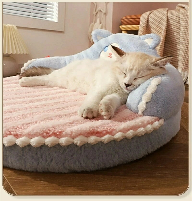 ペットベッド 丸型 洗える かわいい ペットハウス 猫 犬 小型犬 中型犬 クッション オールシーズン ふ..