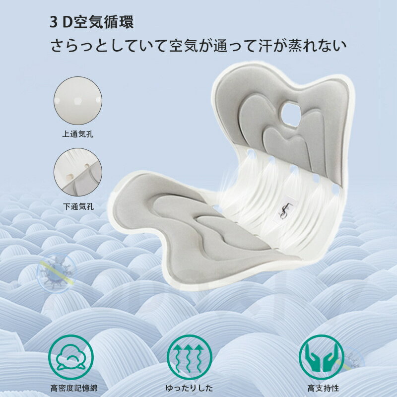 姿勢矯正 椅子 骨盤サポートチェア 猫背 いす 骨盤から腰をサポート 高反発メモリー綿 腰当て 姿勢矯正 クッション 軽量 持ち運び簡単 椅子や床に置いて座るだけ 猫背改善 腰が痛くならない 腰椎椎間板ヘルニア予防 プレゼント ギフト 歪み矯正