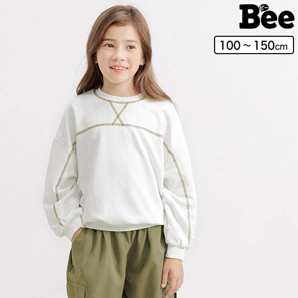 楽天韓国 子供服のBee子供服 子ども服 こども服 キッズ 女の子 男の子 トップス トレーナー スウェット 無地 刺しゅう 長袖 ステッチ 秋 冬 110 120 130 140 150 ◇長袖トレーナー◇