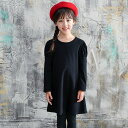 ワンピース 長袖 女の子 Aライン ボーダー リボン フリル キッズ 韓国子供服 子ども服 春 秋 冬100cm 110cm 120cm 130cm 140cm 150cm ◇デザインワンピース◇ 2