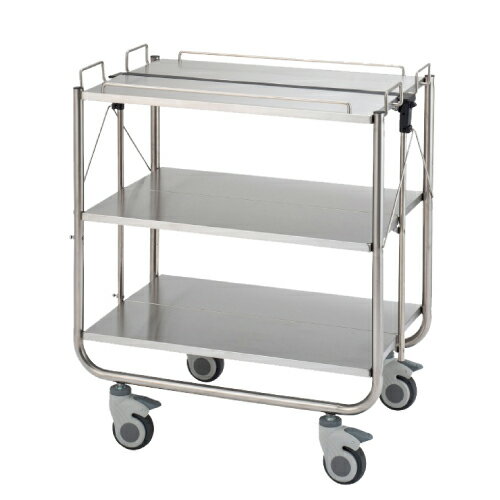 給食 ワゴン 給食 配膳 ワゴン 配膳用ワゴン 業務用 カート ステンレス ダブルセーフティ折り畳みワゴ..