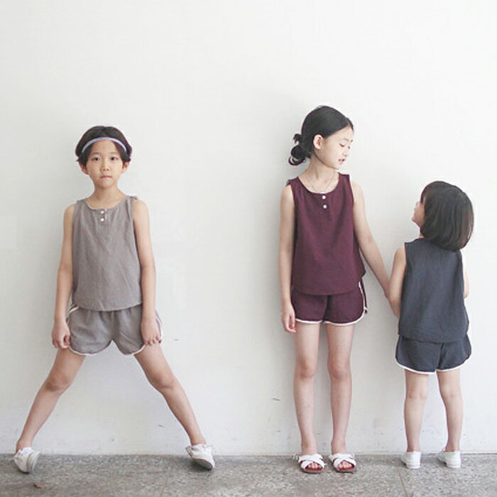 韓国子供服 かんこく 子供服 こども服 子ども服 春夏 夏物 セットアップ 無地 グレ...