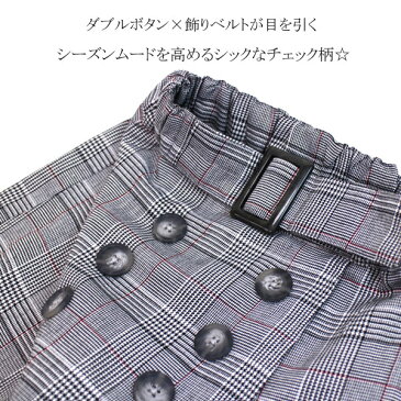 <40%OFF>2019秋冬【SLAP SLIP/スラップスリップ/byベベ】トレンチ風チェックショートパンツ≪90cm 100cm 110cm 120cm 130cm 140cm 150cm≫子供服 キッズ 女の子 女児 子ども ジュニア≪店頭受取対応商品≫ ポイント消化