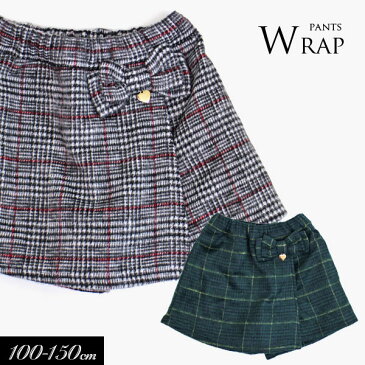<50%OFF>2019秋冬【SLAP SLIP/スラップスリップ/byベベ】ラップ風 チェック スカパン≪100cm 110cm 120cm 130cm 140cm 150cm≫子供服 キッズ 女の子 女児 子ども ジュニア ショートパンツ パンツ ショーパン おしゃれ お出かけ