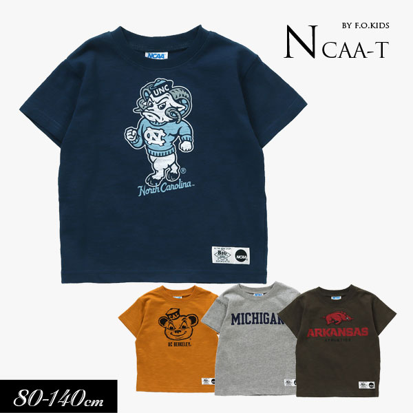 ＜40％OFF＞2022夏【F.O.KIDS/エフオーキッズ】NCAA コラボ　カレッジ Tシャツ≪80cm 90cm 95cm 100cm 110cm 120cm 130cm 140cm≫子供服 キッズ 女の子 男の子 女児 男児 子ども 半袖Tシャツ アメカジ トップスのサムネイル