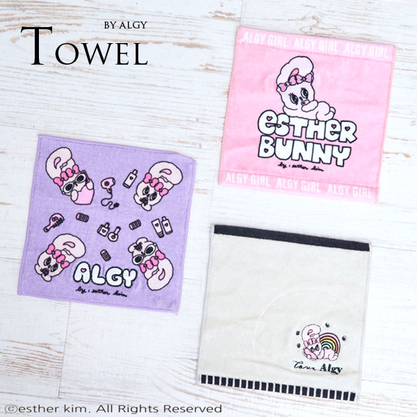 一枚500円！【ALGY/アルジー】Esther Bunny（エスターバニー） コラボ ミニタオル≪Free≫FO エフオーキッズ　子供服 キッズ 女の子 女児 子ども ジュニア タオル ハンカチ 小学生 中学生のサムネイル