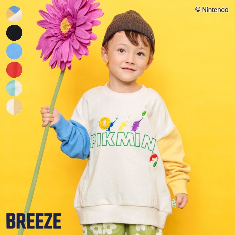 2025春【BREEZE/ブリーズ】【ピクミン】カラフル トレーナー≪80cm 90cm 100cm 110cm 120cm 130cm 140cm≫子供服 キッズ ベビー スウェット 長袖 トップス PIKMIN おしゃれ かわいい かっこいい 春服 春物 エフオーのサムネイル