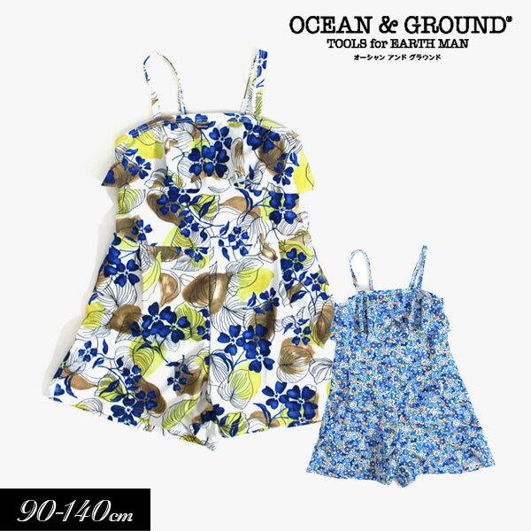 ＜40％OFF＞2022夏【Ocean＆Ground/オーシャンアンドグラウンド】女の子水着 花柄 オールインワン/UVカット≪90cm 100cm 110cm 120cm 130cm 140cm≫子供服 キッズ 女の子 女児 子ども スイム 水着オーシャン＆グラウンドのサムネイル