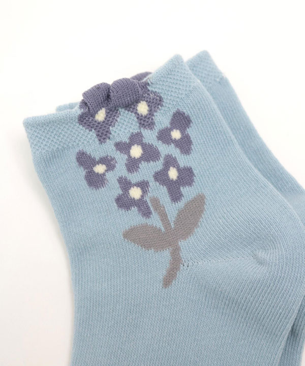 【stample/スタンプル】ポップアップ フラワー ショート ソックス_3足組≪S/13-15cm M/16-18cm L/19-21cm≫キッズ ジュニア くつした 靴下 無地 かわいい 姉妹 お揃い 女の子≪店頭受取対応商品≫