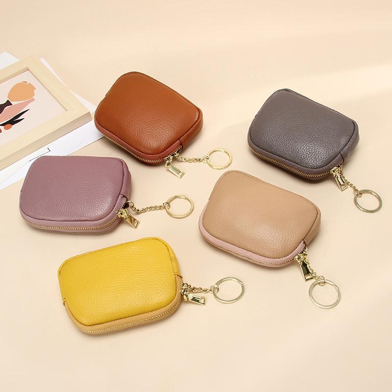 乐天商城 - キーケース 小銭入れ レディース 本革 レザー ジッパー 小さい 小型 コンパクト 財布 ミニ 収納 車のキー コイン 革 ミニ財布 女性用 スタイリッシュ 薄型 かわいい シンプル 人気 おしゃれ プレゼント キーリング カジュアル ポーチ 小物入れ