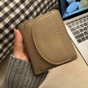 財布 レディース 二つ折り レザー 牛革 革 シンプル 無地 折りたたみ カード収納 ミニウォレット ウォレット ミニ財布 コンパクト コインケース 小銭入れ 広い 使いやすい かわいい おしゃれ ギフト プレゼント 韓国 盗難防止 マカロンカラー