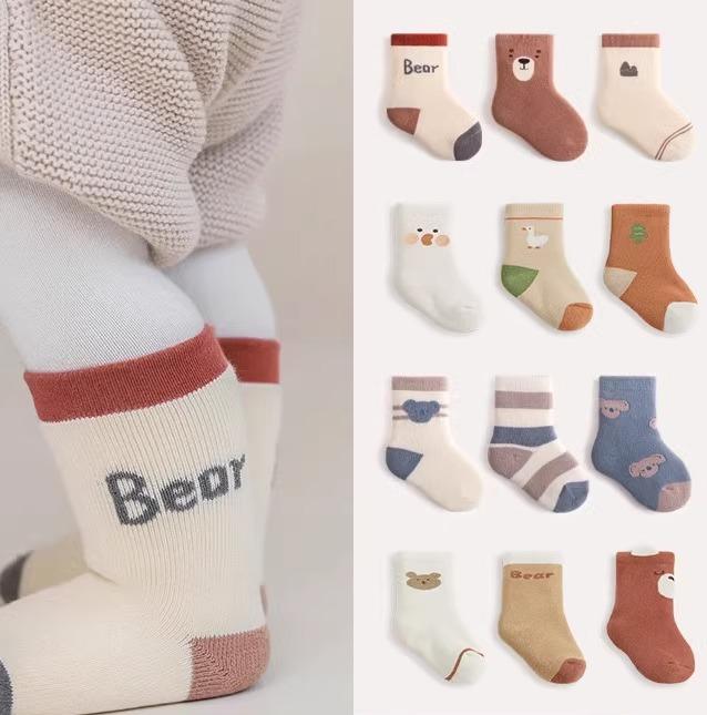 ベビー ソックス アニマル 5足組 新生児 幼児 靴下 猫 鳥 コアラ キッズ 子供の靴下 ソックス 男の子 女の子 綿 クマ 熊 厚手 秋 冬 幼児 保育園 幼稚園 おしゃれ お洒落 かっこいい シンプル 韓国 スポーティー 可愛い かわいい