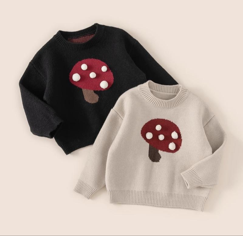 女の子 男の子 ニット プルオーバー きのこ 柄 セーター 秋冬 新作 子供服 ファッショナブル 韓国 韓国..