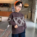 男の子 セーター ニット プルオーバー 幾何学模様 秋冬 新作 子供服 韓国 韓国スタイル トレンディ お洒落 可愛い クール シンプル カジュアル 小さいサイズ 大きいサイズ キッズ 長袖 お揃い 幼児 保育園 幼稚園 小学生 学校(4)