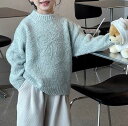 女の子 リボン 柄 ニット プルオーバー セーター 秋冬 新作 ファッショナブル 韓国 韓国スタイル ボトルネック ハイネック お洒落 可愛い かわいい 小さいサイズ 大きいサイズ キッズ ラウンドネック 長袖 お揃い 姉妹 幼児 保育園 幼稚園(4)