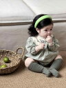 ベビー服 女の子 ロンパース 花柄 長袖 レトロ アンティーク ヴィンテージ フリル かわいい おしゃれ 上品 ガーリー 70 80 90 100 秋冬 お出か...