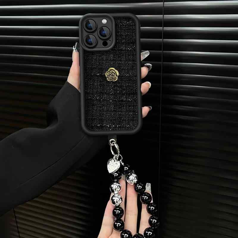 乐天商城 - スマホケース iPhone X XS 11 12 13 14 15 16 Plus Pro ProMax ブラック 椿 ツバキ 花 シリコン 保護ケース 携帯電話 Apple ニッチ クリエイティブ ストラップ付き 大人 スタイル かわいい おしゃれ