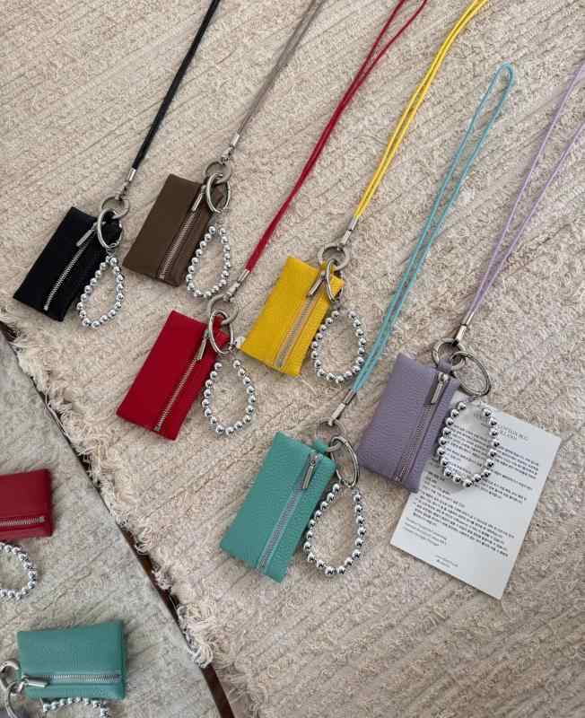 ミニ財布キーケース スマートキーケース 小さい コンパクト マルチキーケース 鍵 ポーチ キーリング キーレス キーチェーン リップケース 収納 多機能 リモコンキー おしゃれ かわいい レディース ストラップ付き プレゼント 母の日 誕生日 ブラック