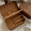 アクセサリー アクセサリーケース ジュエリーボックス 収納 コンパクト ピアス イヤリング ネックレス 指輪 リング レザー 大容量 ジュエリーケース インテリア おしゃれ 小物入れ 見やすく 特別感 ギフト プレゼント ブラウン 高みえ 高級感
