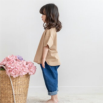 新着ポイント5倍・コットン・ラウンド・半袖・Tシャツ・4color・90cm・100c・110cm・120cm・130cm・子供時代