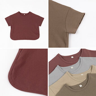 新着ポイント5倍・コットン・ラウンド・半袖・Tシャツ・4color・90cm・100c・110cm・120cm・130cm・子供時代
