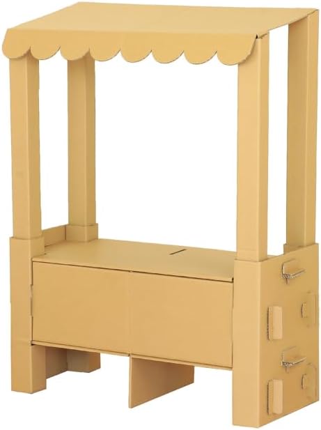 祭りダンボール製屋台 幅98×奥行47.5×高さ124cm お店屋さんごっこ 軽量 組立て式 ビッグサイズ 保育学..